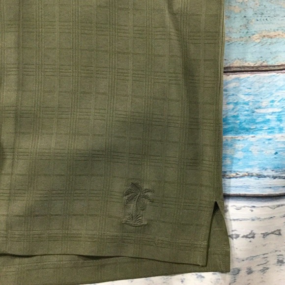 Tommy Bahama Mens Shirt Large Military Green Silk - Picture 4 of 10